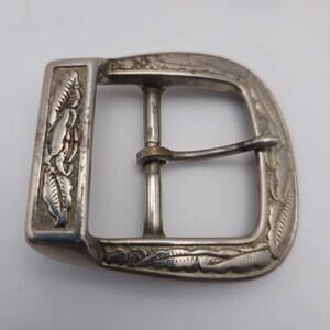 Vintage Western Silver - Tone Belt Buckle "D" Shape "W" Hallmark